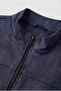 Basic Slim Fit Seasonal Stand Collar Suede Jacket - 2