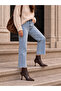 Women's Brown New Season Stylish Design Heeled Zippered Leather Boots (9cm) - 2
