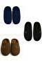 Men's Winter House Slippers with Ribbed Inner Fleece, Lightweight Gondola Model (3 Pairs) - 6