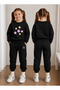Crew Neck Sweatshirt Tracksuit Set for Girls, 2-Piece Printed Top and Bottom Set