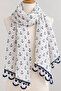 Handmade Knitted Anchor Patterned Cotton Bohemian Shawl - 5