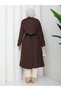 Double Button Windbreaker Hijab Trench Coat - 2