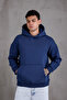 KAPÜSONLU BASIC SWEATSHIRT INDIGO MAVİSİ - 5