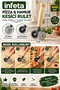 Mini Double-Headed Pizza and Dough Cutter Roulette 7 cm Metal Blade Wooden Handle 10 cm - 3
