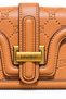 Camel Monogram Patterned Women's Hand and Shoulder Bag with Column Strap - 6