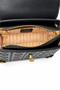 Black Monogram Printed Stylish Design Women's Hand and Shoulder Bag with Lock and Logo Detail - 5