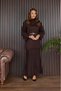 Women's High-Waisted Belt Detailed Stylish Knitwear Skirted Lined Two-Piece Set