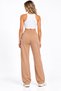 Women's Palazzo Cut Combed Cotton Sweatpants Wide Leg High Waist Daily Comfortable Brown Black Red Khaki - 4