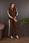 Women's Zippered Stripe Detailed Double Knitwear Set
