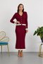 Women's Ribbed Colorful Ruffle Detailed Knitwear Cardigan Double Set - 3
