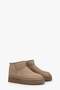 Women's Black Short Suede Boots with Fur Inside, Black Textile - 3