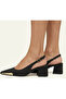 Pointed Toe Buckle Open Back Short Heel 5-cm Classic Rosewood Women's Shoes-New Model - 3