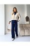 Hooded Parachute Garni Detailed Modal Fabric Set - 2464-L - Navy Blue
