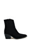 Women's Thick Heeled Boots Black Suede - 6