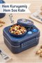3-Compartment Leak-Proof Children's Lunch Box - Food Container with Sauce Compartment - Children's Lunch Box - Nut Compartment Lunch Box Space - 4