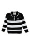 Boys' Polo Collar Zippered Striped Sweater - 4