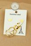 Steel Earring Set -Heart Hoop Earring Set 3 Pairs Hoop Steel Earrings