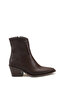 Women's Thick Heeled Boots Brown Skin - 6
