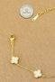Steel Bracelet - Gold White Double-Sided Clover Detailed Steel Bracelet 17+5cm - 4