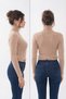 Women's Ribbed Camisole Crop Turtleneck Blouse - 2