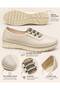 Women's Rubber Detailed Stoned Mother's Shoes Casual Shoes Ballerinas - 2