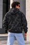 Men's Oversize Washed Printed Hooded Sweatshirt Saint World Patterned Kangaroo Pocket Comfortable Fit Daily Streetwear Hoodie - 2