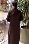 Missdalida Solid Color Knitwear Dress with Ankle Detail - 4