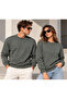 Unisex 2 Thread Basic Crew Neck Sweatshirt Casual Comfortable Fit