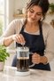 French Press 350 ml White Base Glass Coffee and Tea Brewing Press Steel Strainer Filter Coffee - 2