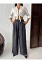 Front Pleated Cotton Soft Fabric Pants with Elastic Waist - 2