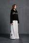 Black Zippered Lettered Oversize Hooded Sweatshirt 18076 - 5