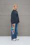 Anthracite Floral Patterned Oversize Sweatshirt 18156 - 6