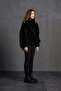 Black Fur Look Oversize Jacket 18185 - 8