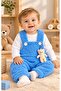 Baby Boy Winter Welsoft Teddy Bear Long Sleeve 2-Piece Baby Salopet Jumpsuit Set - 6