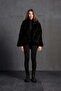 Black Fur Look Oversize Jacket 18185 - 7