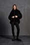 Black Fur Look Oversize Jacket 18185 - 2