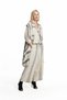 Beige Black Striped Linen Long Jacket 19180 - 3