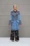 Blue Fur Look Belted Denim Jacket 18077 - 4