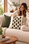 Melodi Punch Embroidered 2-Piece Throw Pillow Cover Set |   Zippered 42X42 cm |   Modern Sofa Throw Pillow with Pattern, Decorative - 2