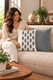 Melodi Punch Embroidered 2-Piece Throw Pillow Cover Set |   Zippered 42X42 cm |   Modern Sofa Throw Pillow with Pattern, Decorative - 2