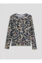 Crew Neck Patterned Women's T-Shirt - 5
