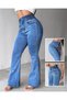 Women's High-Waist Side-Elastic Button-Front Jeans - 6