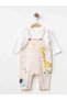 Baby Boy Giraffe Patterned Salopet and Long Sleeve Top Set