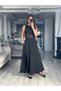 Women's Open Shoulders, Open Waist, Lace Trim, Slit, Long Janjan Crepe Dress - 6