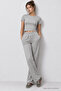 Soft Textured Modal Top and Bottom Set Lby0091 Gray Melange - 4