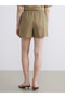 Two Mt Shop Quality Lcw Vision Khaki Elastic Waist Linen Blend Women's Shorts - 4