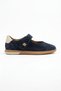 Orpelas Velcro Stitched Genuine Leather Women's Sports Ballerinas Navy Blue Suede - 3