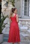 Women's Strappy Round Neck Long Single Jersey Dress - 3
