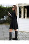 Women's long sleeve turtleneck loose blades acrylic dress - 3