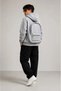 Men's 3 Thread Yarn Hooded Sweatshirt with Full Zipper and Back Pocket Detail - Gray